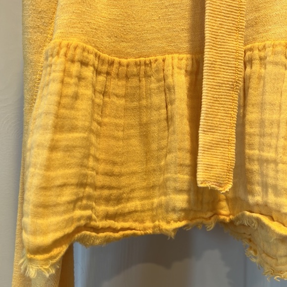 Free People gold Jersey knit cropped top with ruffle - Picture 5 of 13